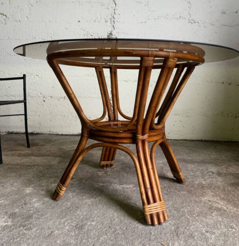1970s bamboo table