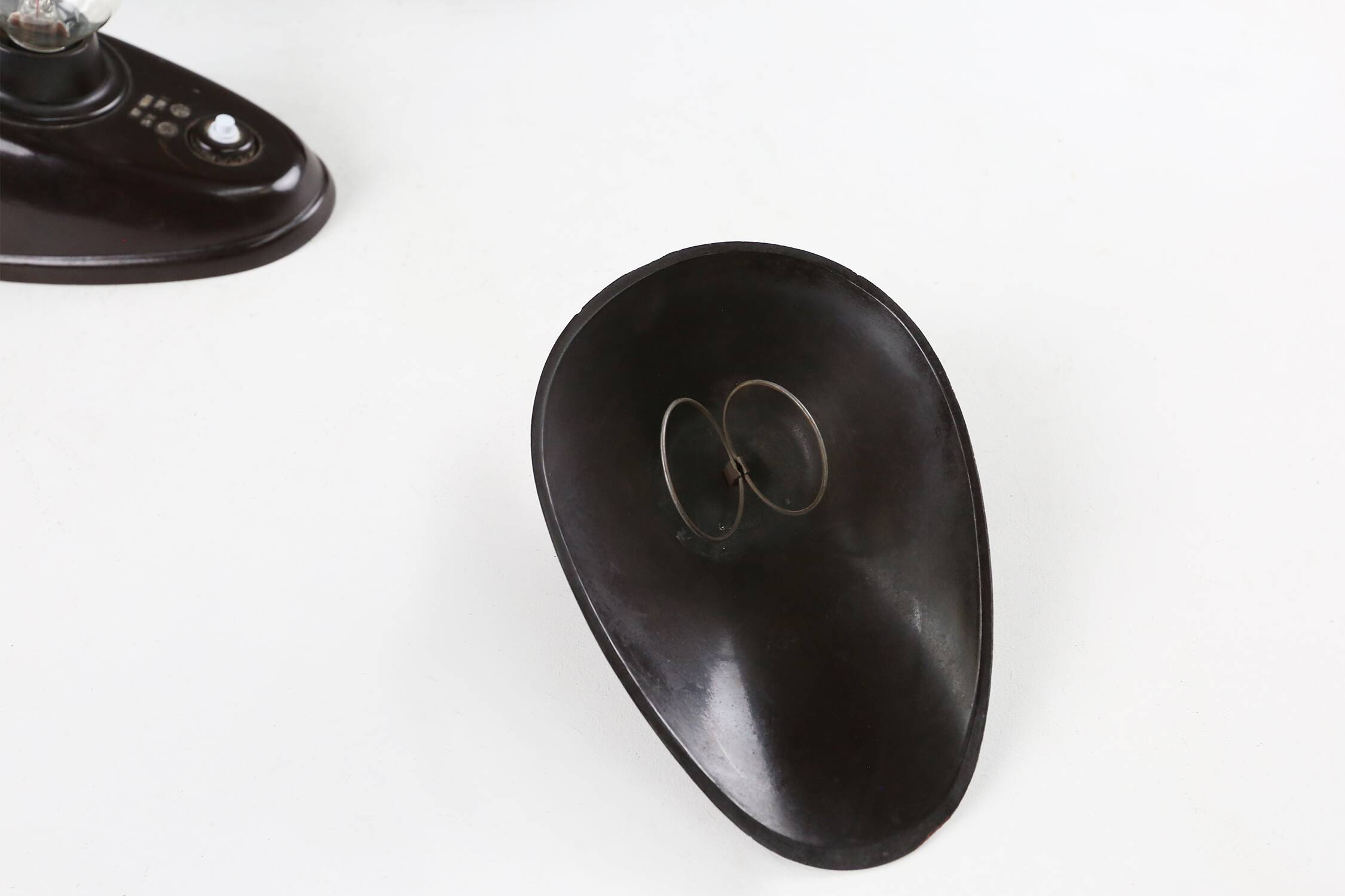 Brown Bakelite Lamps by Bauhaus for ESC Zukov 1930s
