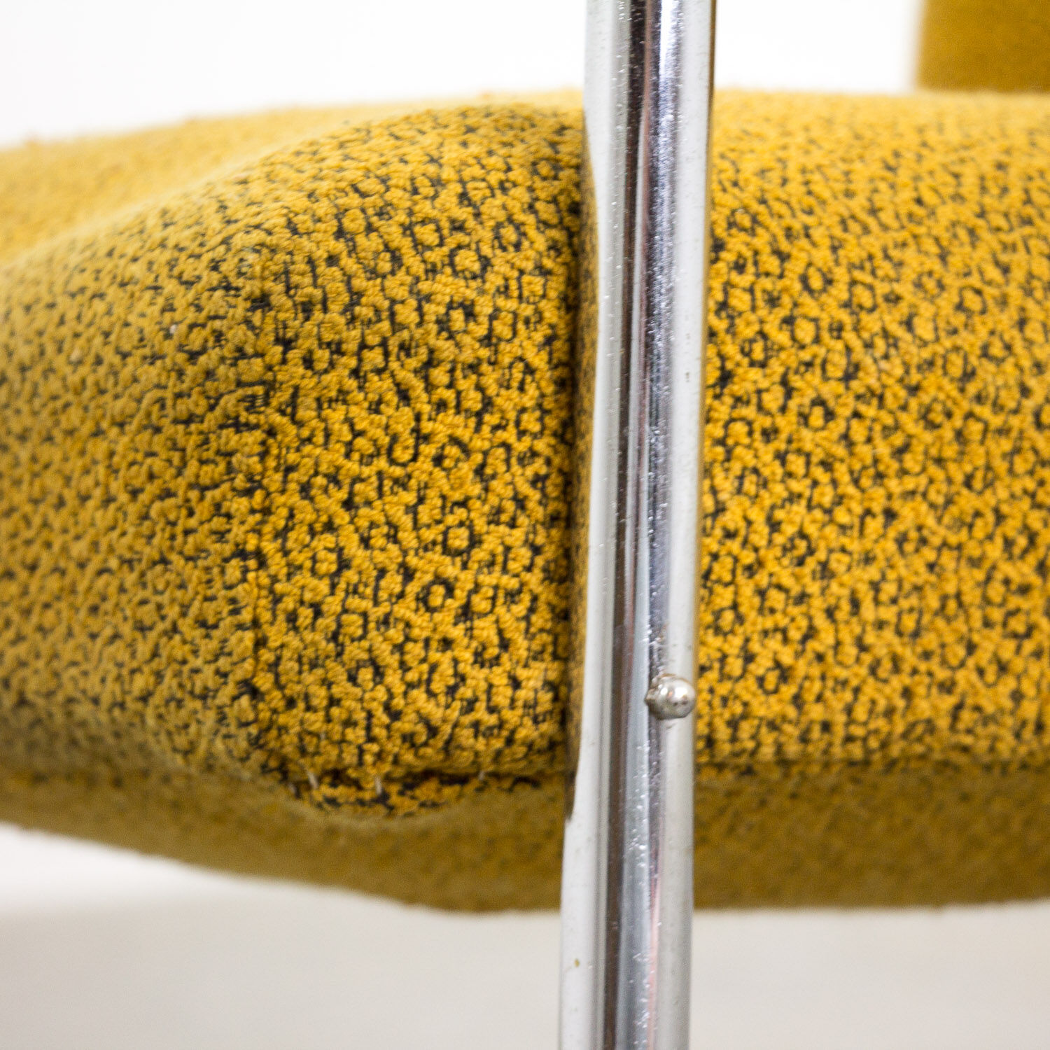 Set of 4 vintage yellow armchairs