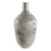 Vase en grès émaillé moucheté bleu – Céramique artisanale vintage – 28 cm