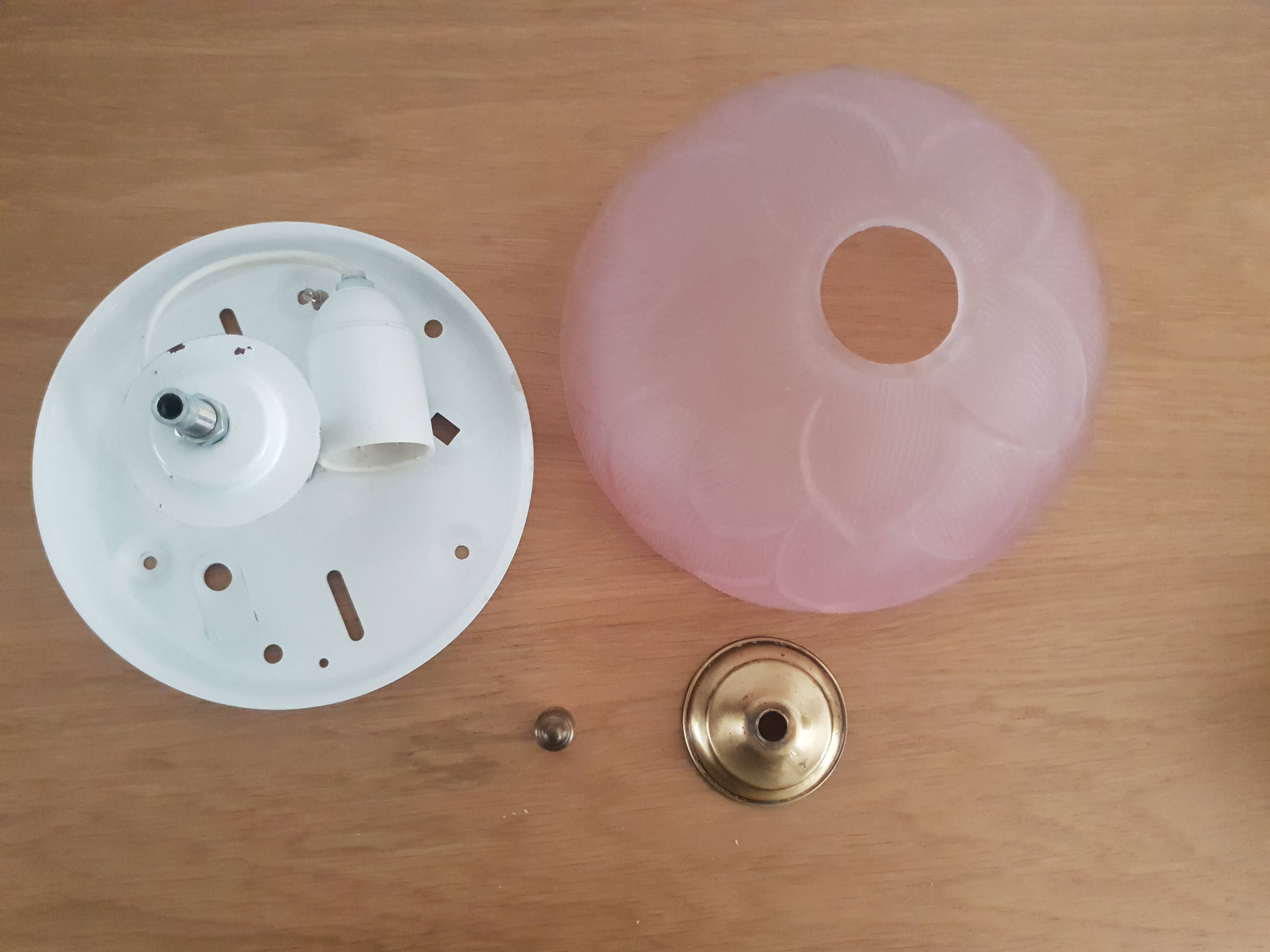 Vintage pink glass ceiling light