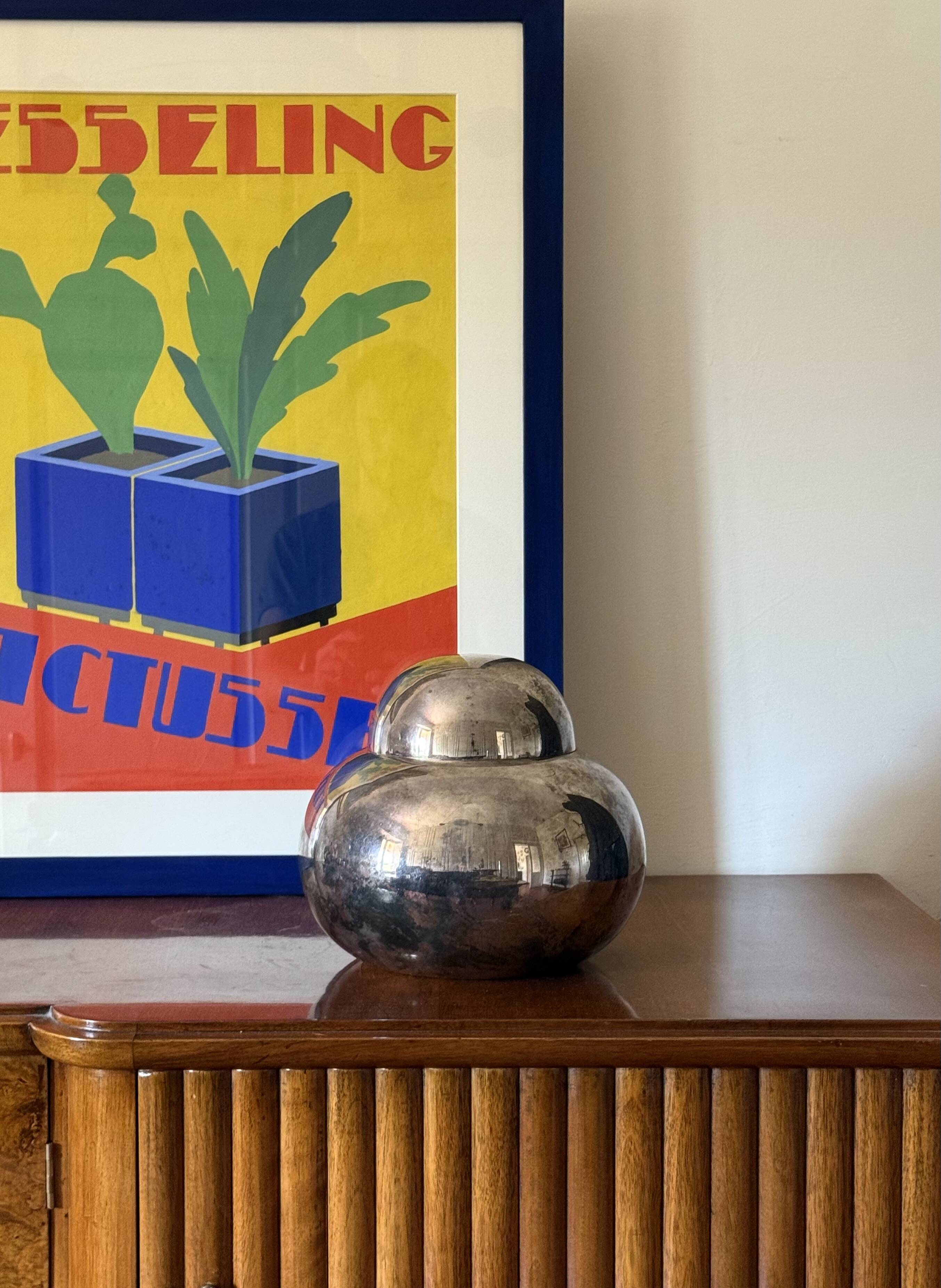 Mid-century Modern silver-plated ice bucket, Teghini Firenze Italy 1970s