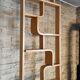 Bent plywood wall, bookcase, flowerbed, Volak by Holesov, 1960s Czechoslova