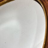 Miroir en bois et plâtre, décor fleuri, Art Déco