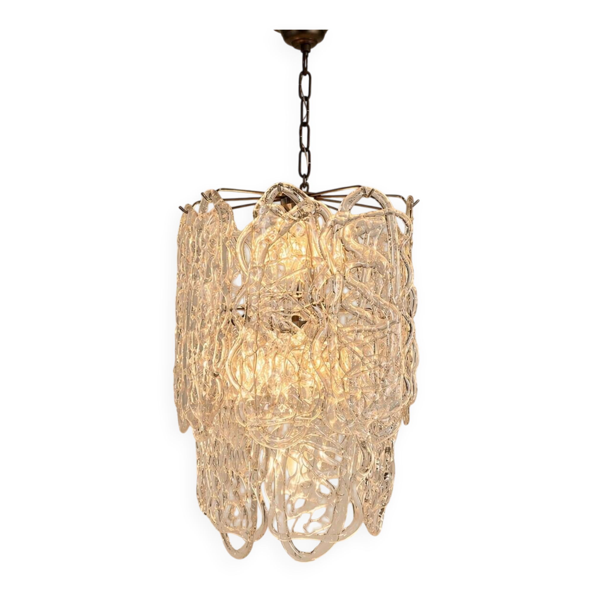 Spun sugar pendant by Vistosi for Mazzega, 1960s
