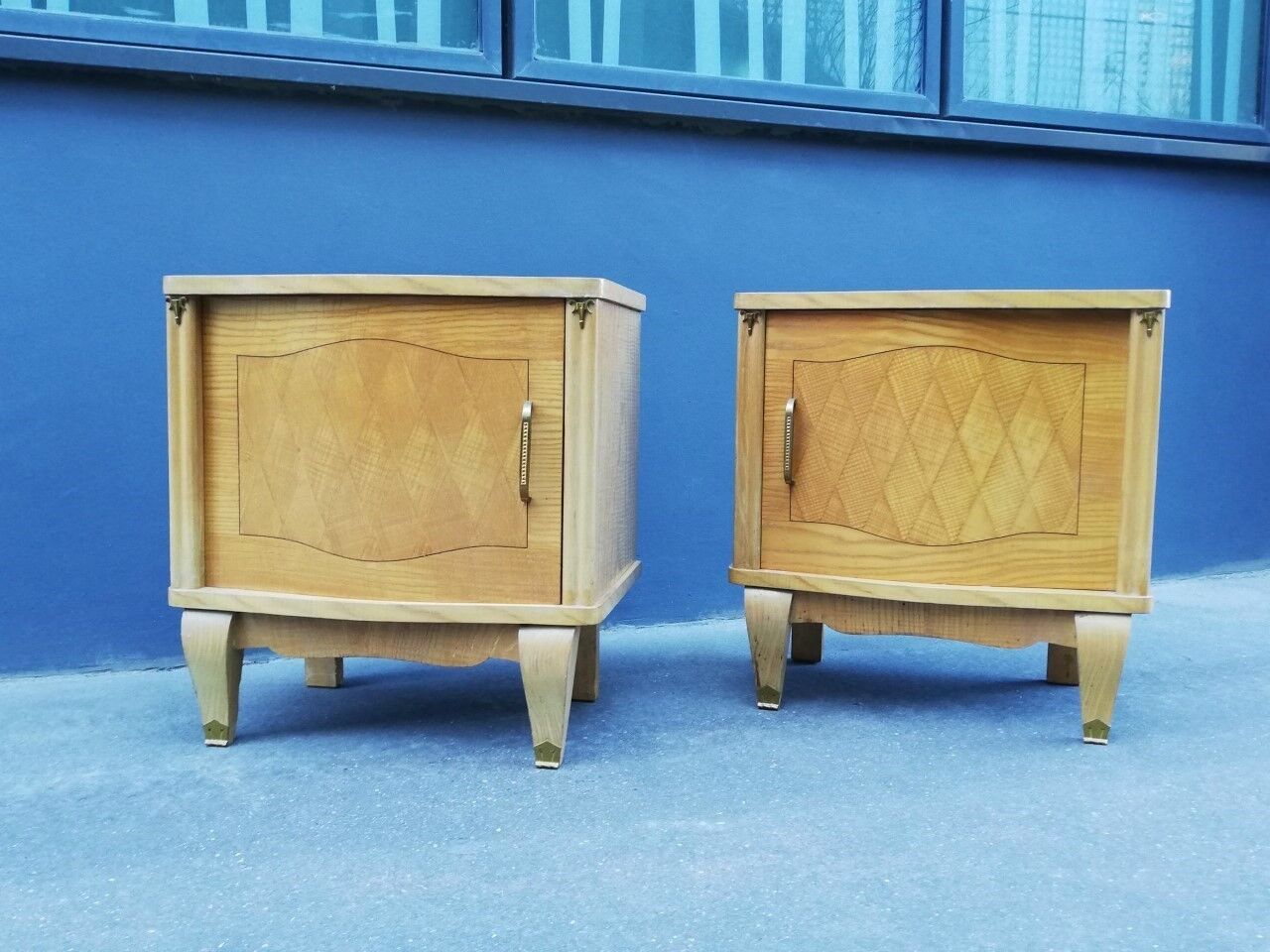 Pair of art deco bedside tables 40s