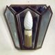 Matching pair french mid century copper & glass single light wall lanterns 3915