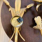 Pair of gilded wall sconces sheaves of wheat
