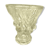Glass vase molded 60 years old vintage