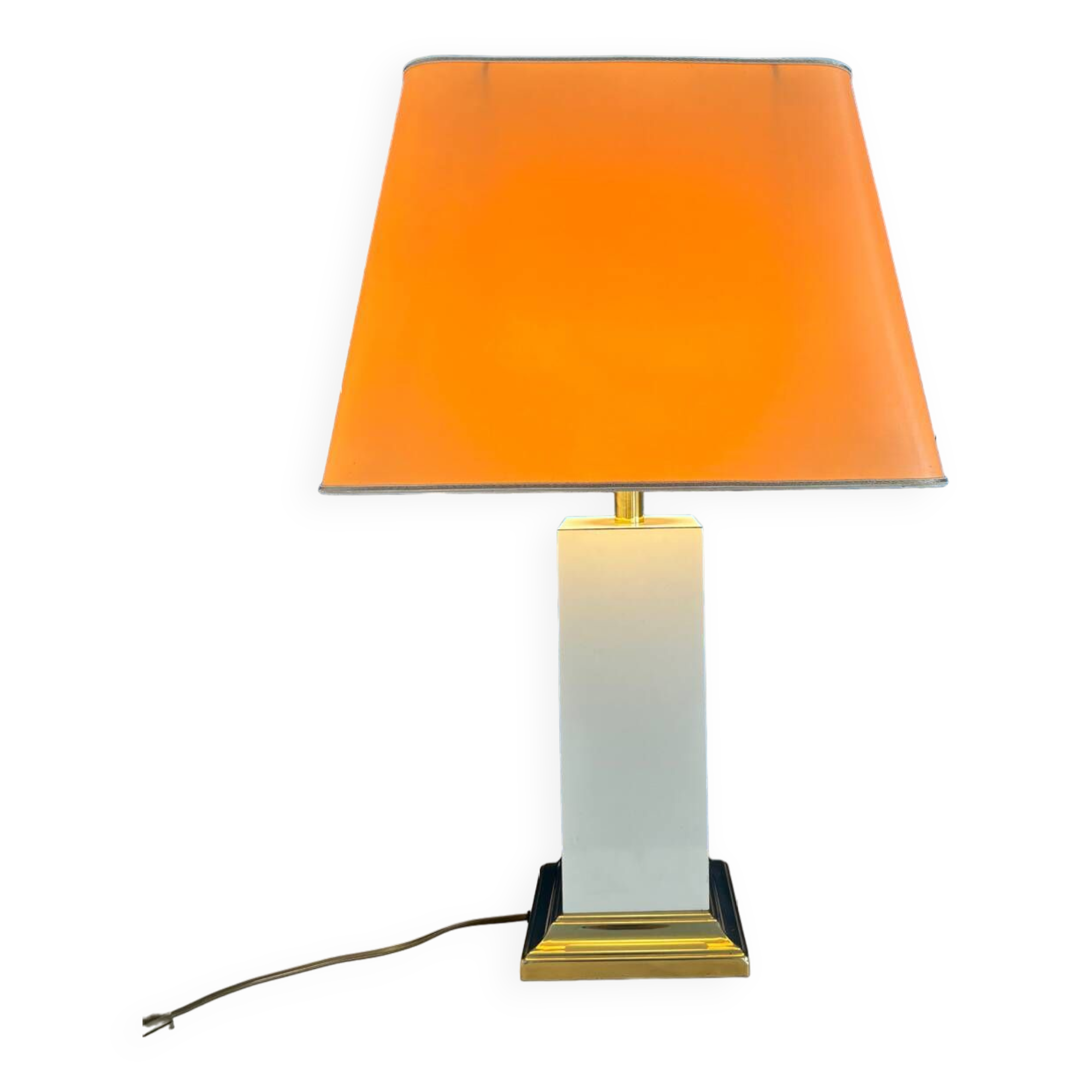Grande lampe rectangle années 70 doré
