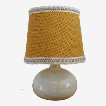 Ceramic table lamp and burlap