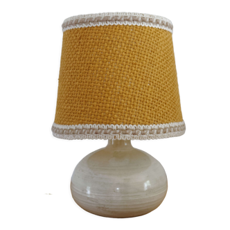 Ceramic table lamp and burlap