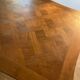 Extendable dining table in Louis XV style made of wood.