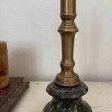 Marble and brass candle holder