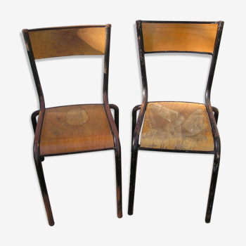 Pair of Mullca school chairs