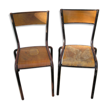 Paire de chaises d'école Mullca