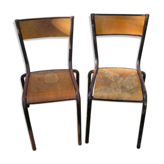 Pair of Mullca school chairs