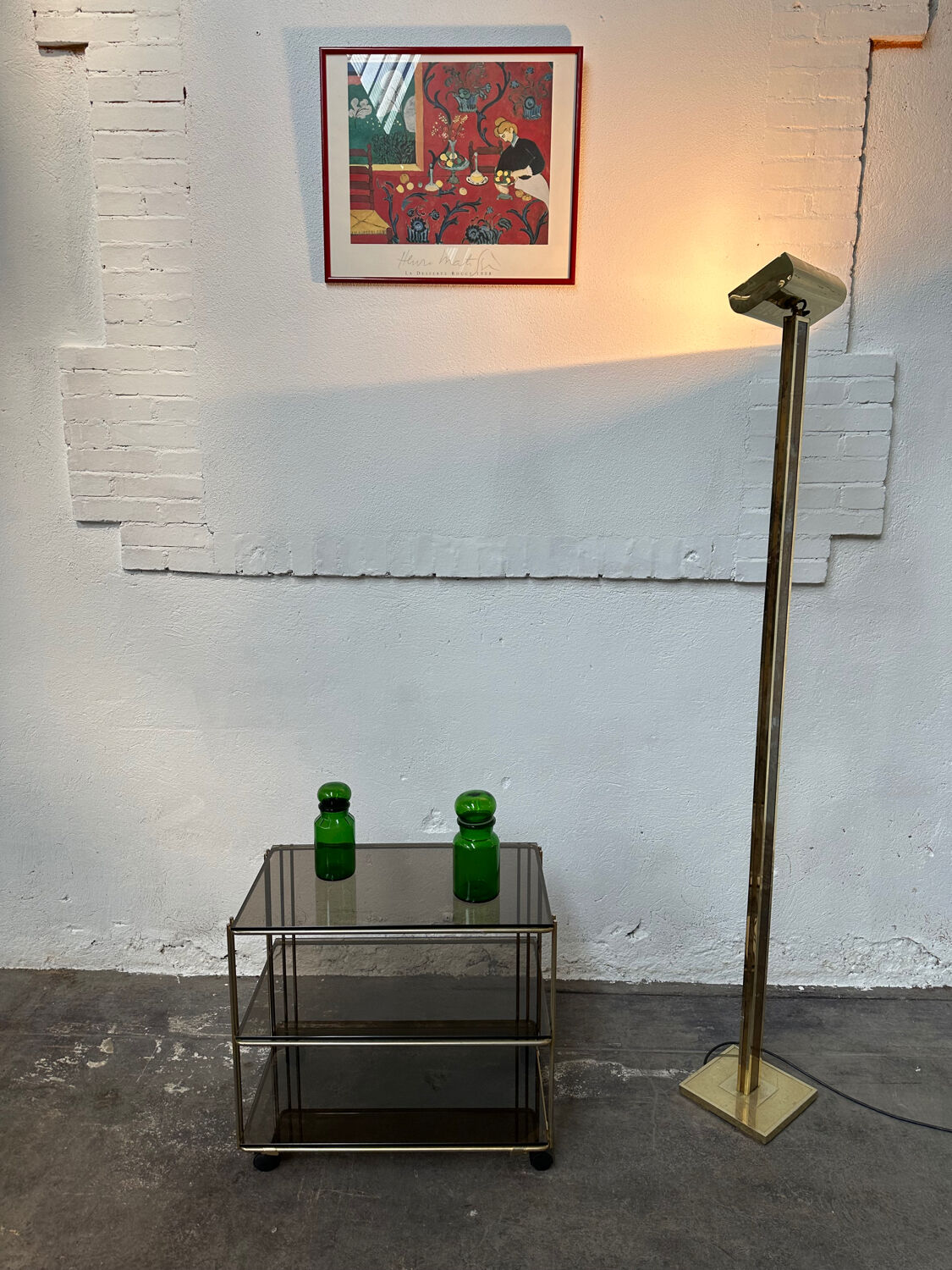 Gold-plated metal serving cart