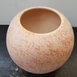 Vase boule céramique rose années 70 décoration vintage