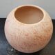 Vase boule céramique rose années 70 décoration vintage