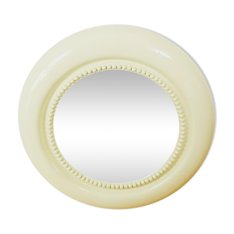 American beige round wall mirror 1970