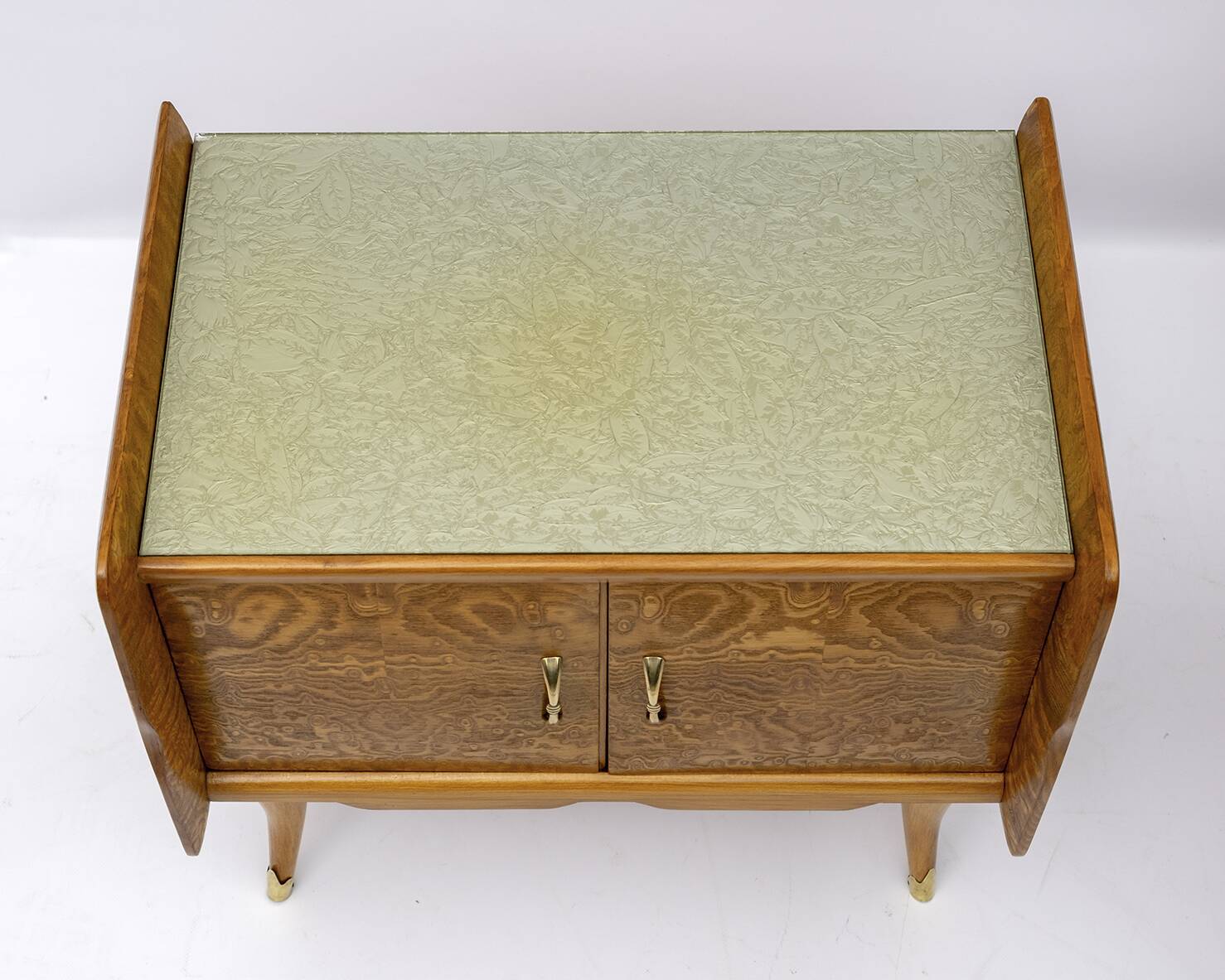 Pair of Art Deco Italian Bedside Tables White Ash Briar, 1920s