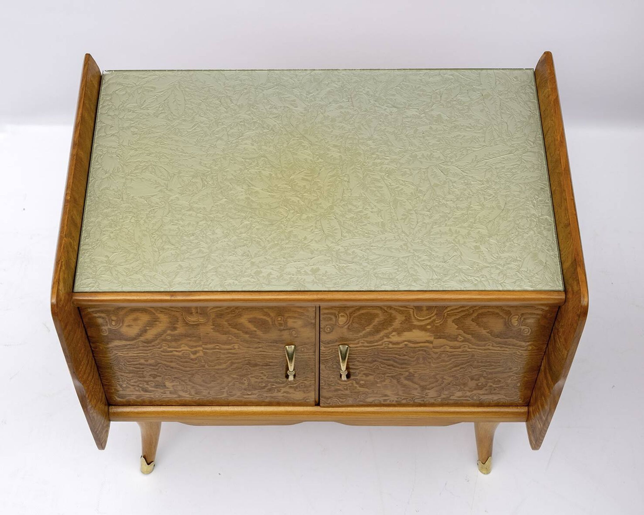 Pair of Art Deco Italian Bedside Tables White Ash Briar, 1920s