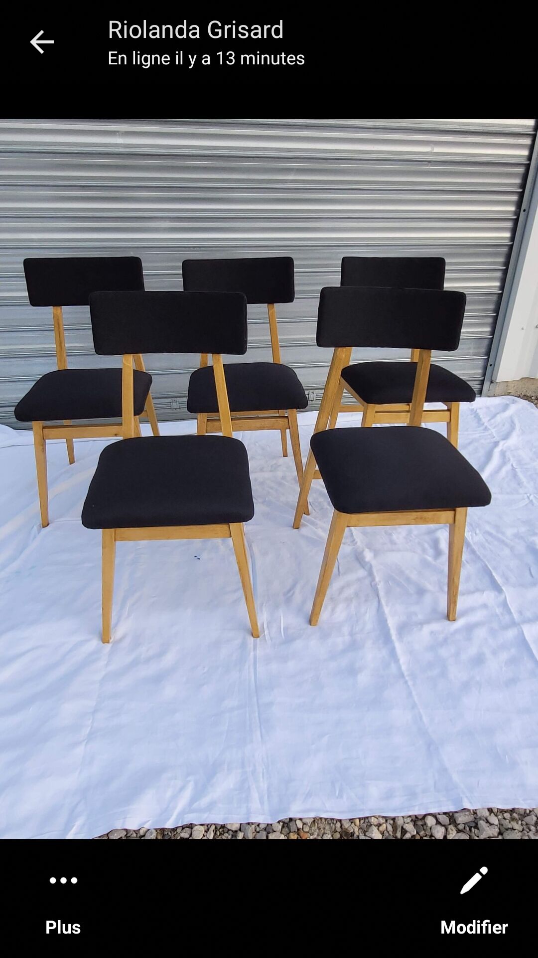 Series of 5 vintage chairs