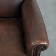 Beautiful Characterful Sheep Leather Armchair with a Deep Colour