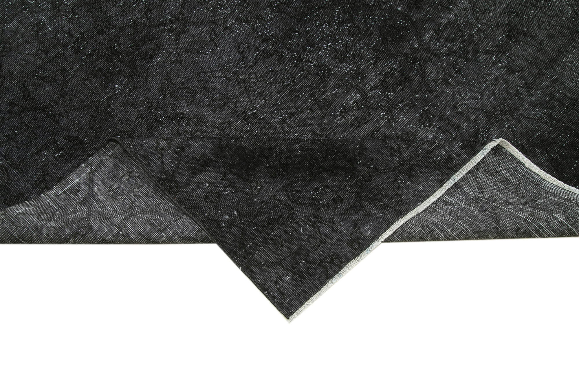Handwoven Persian Overdyed 273 cm x 387 cm Black Wool Carpet