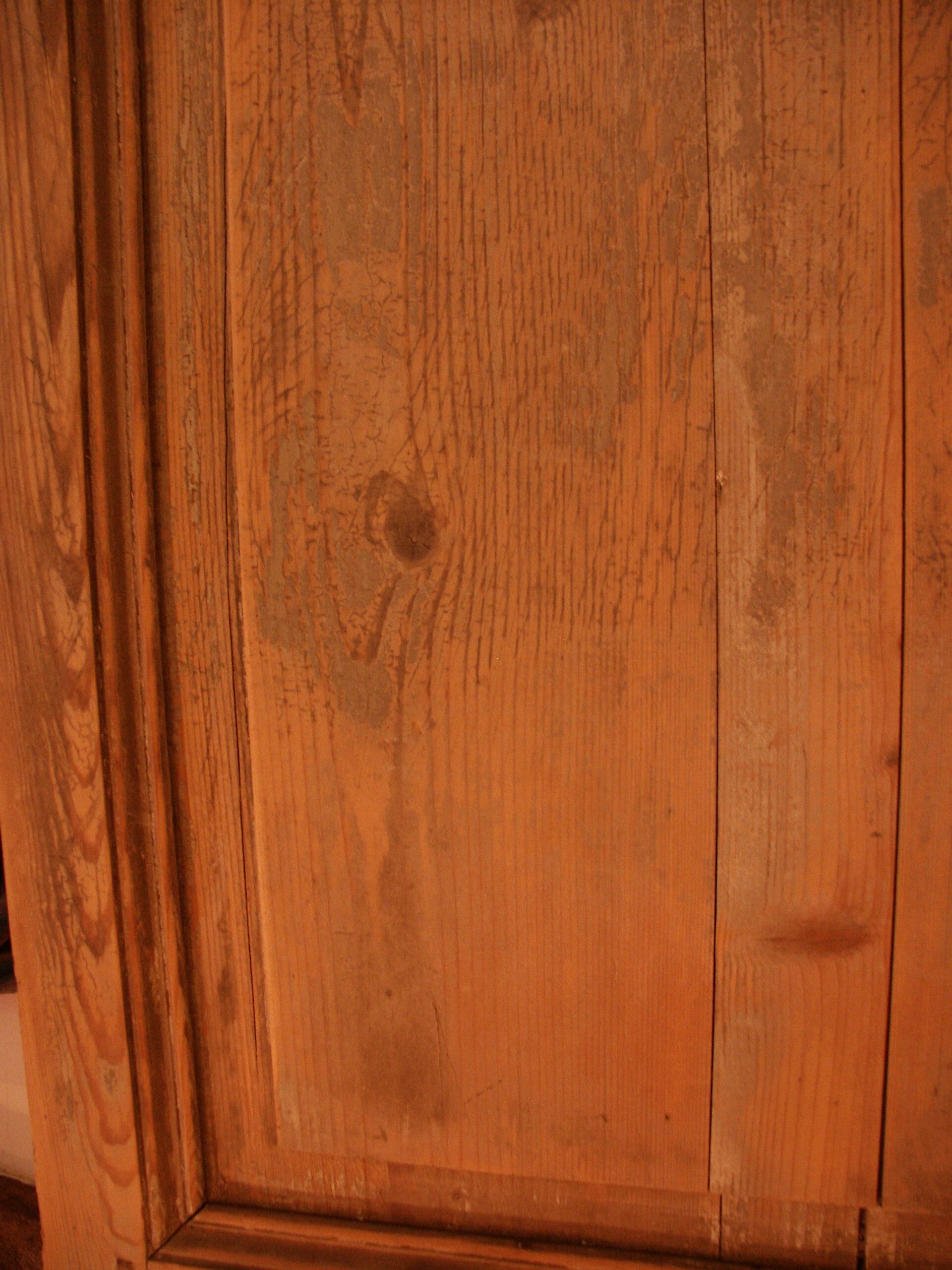 Pine door patinated by time
