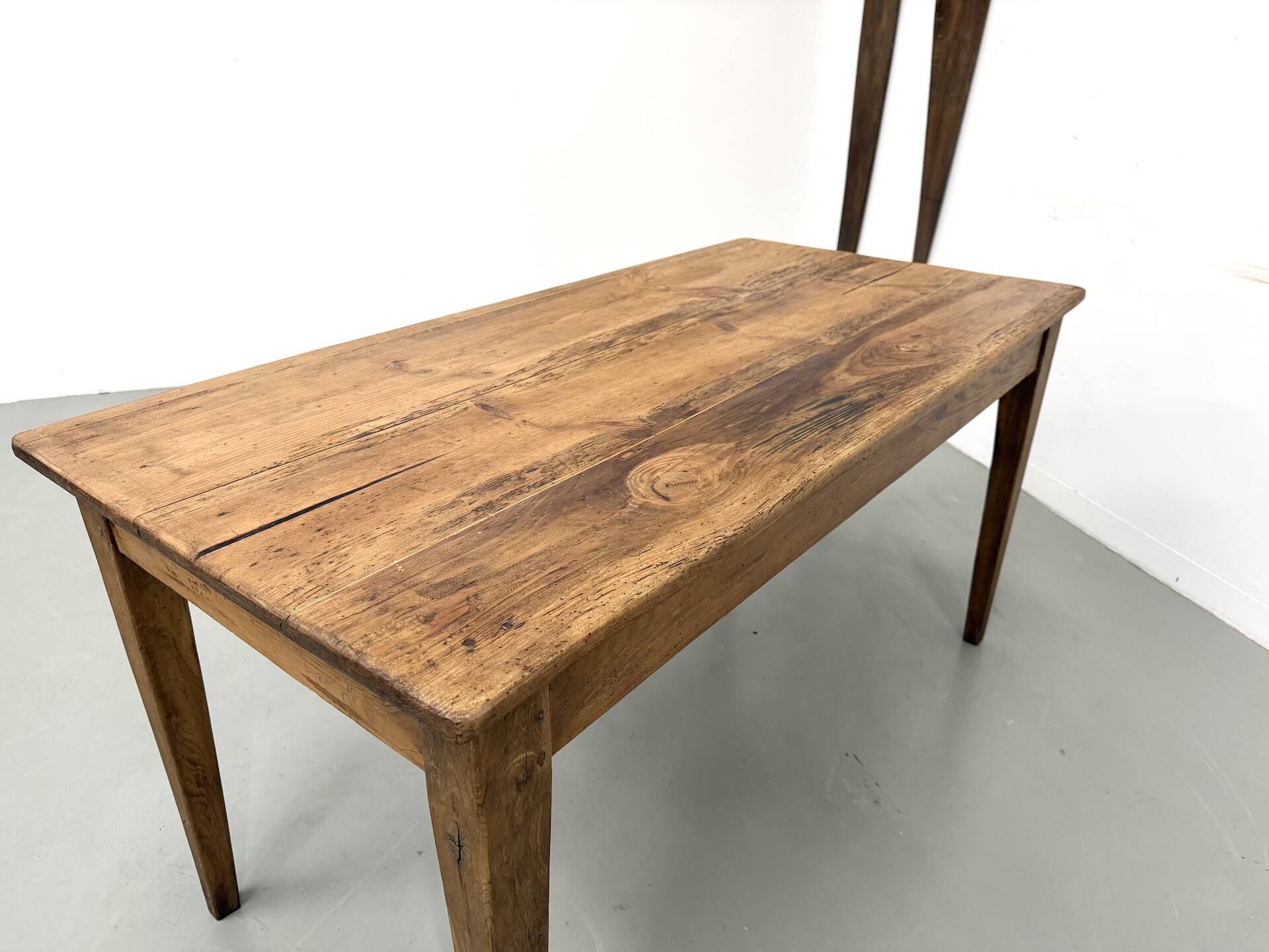 Restored pine farmhouse table