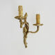 Antique double wall sconce in bronze, acanthus leaf design.