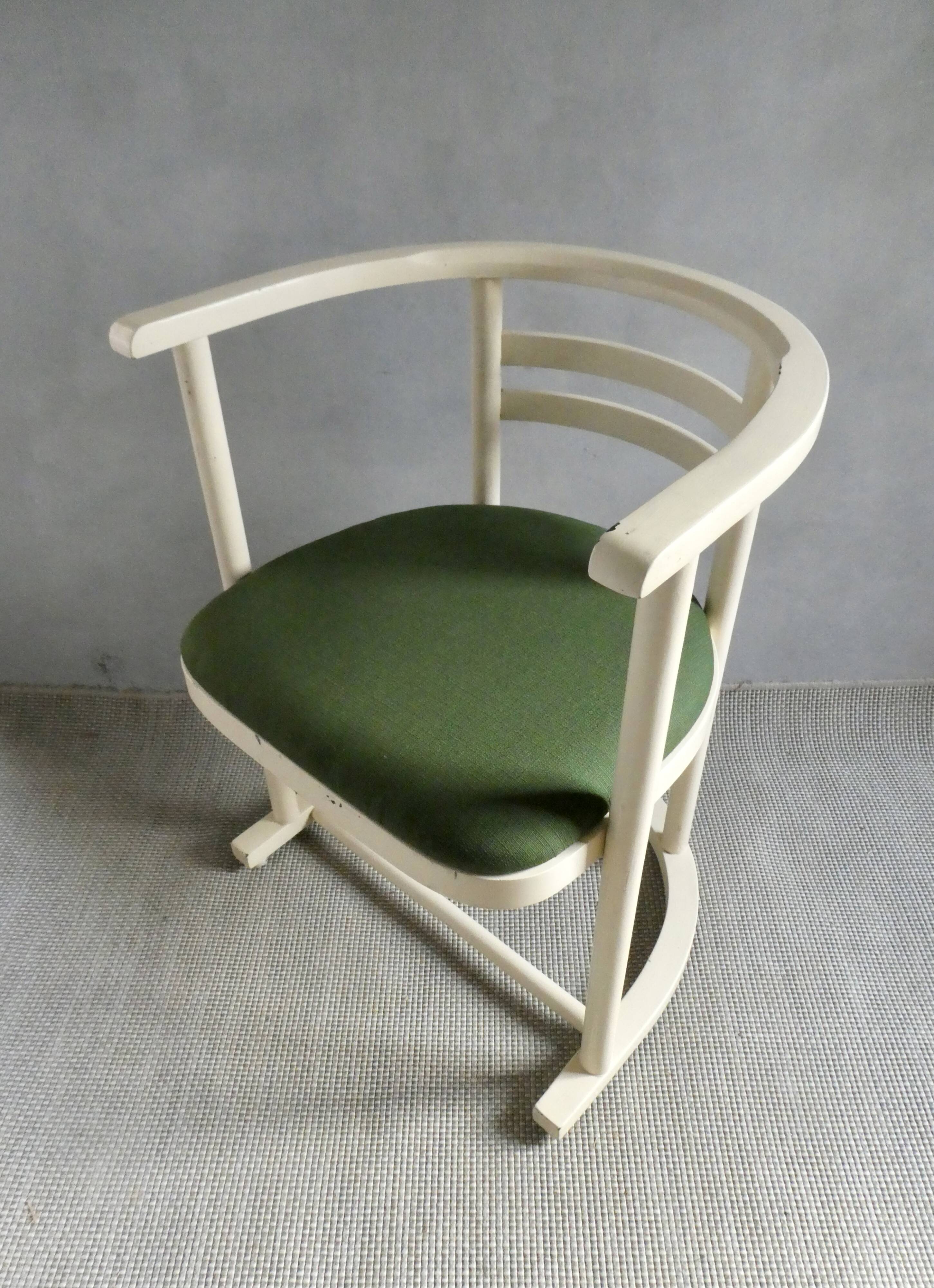 White patina wooden armchair, 1950s