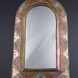Oriental mirror in worked copper 24x15cm