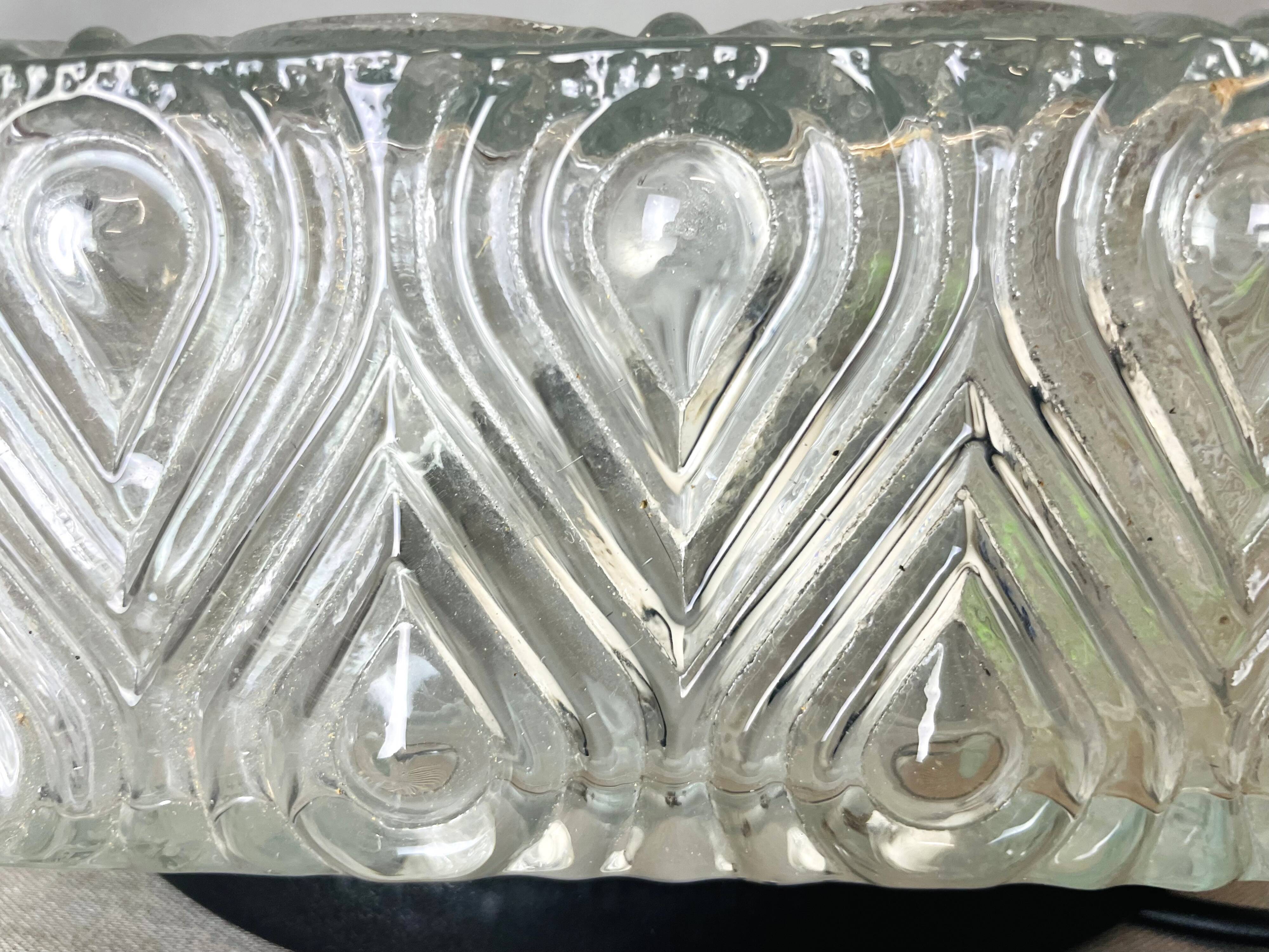 Square glass flush mounted wall or ceiling light