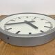 Grey Industrial East German Wall Clock from GW, 1960s