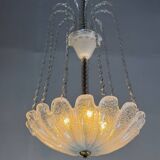 Colourless Murano glass chandelier, Venice circa 1940
