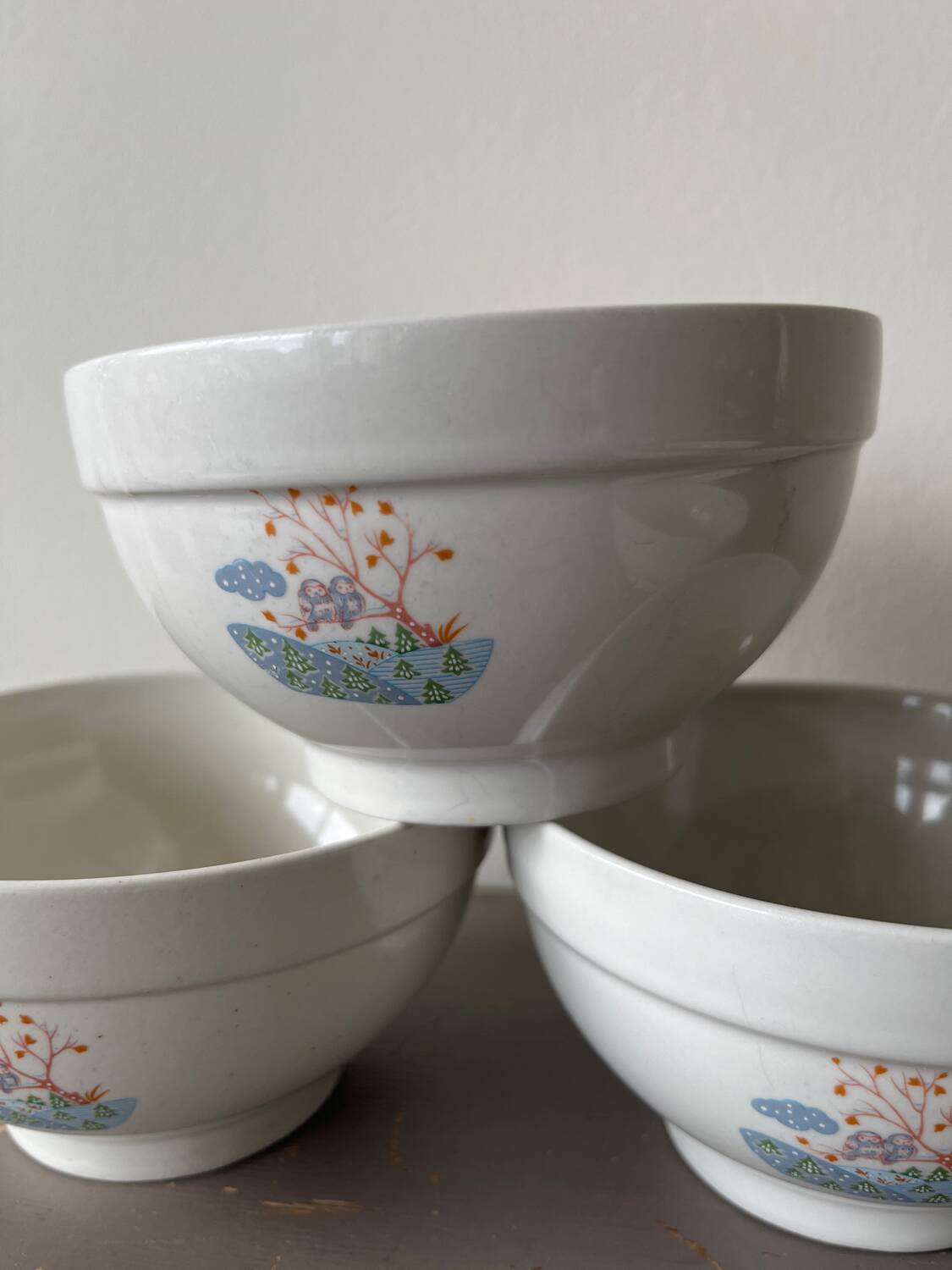 4 bols anciens en porcelaine italienne Cipa