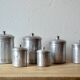 Series of Six vintage aluminum spice jars - Storage jars - 1940.