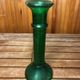 Series of 6 old vintage green bubble molded glass candlesticks #a529