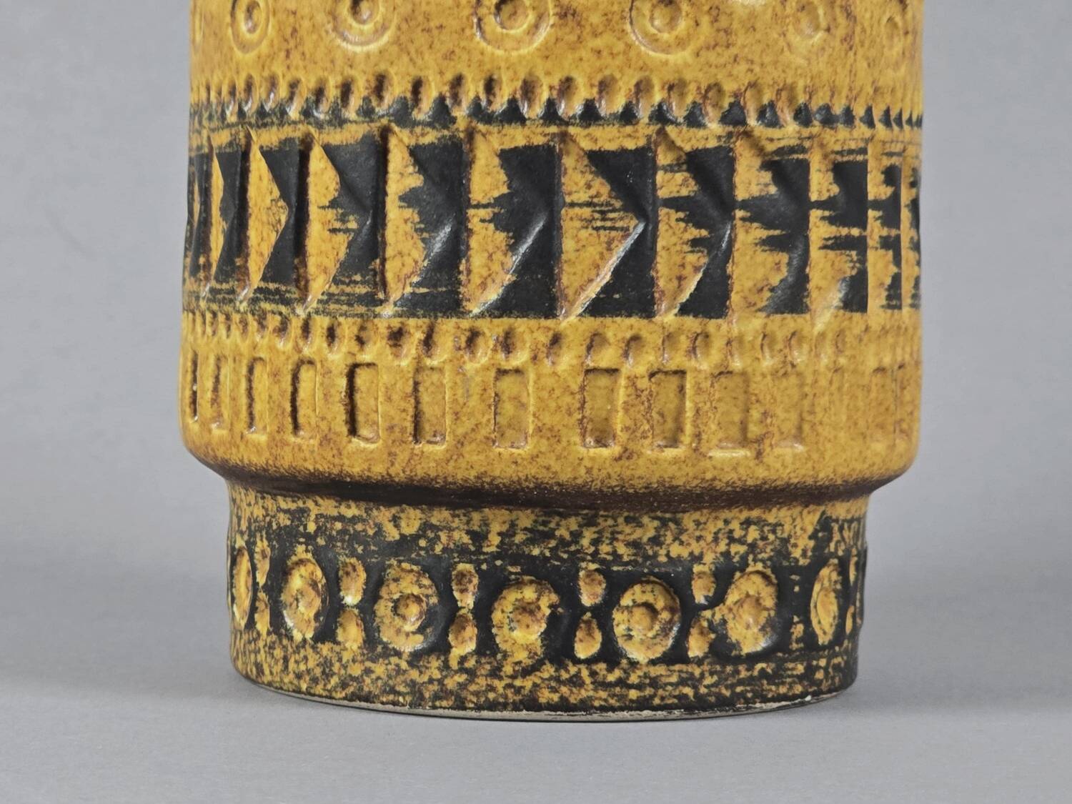 Vintage 1960s Bay Keramiek 'Inka' Handmade Stoneware Vase By Bodo Mans