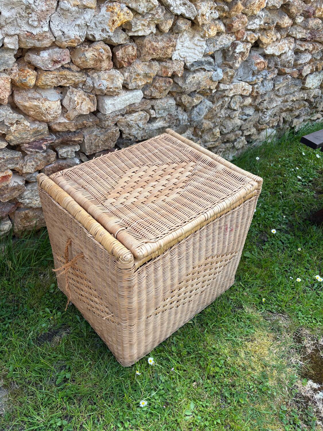 Vintage rattan and wicker trunk, chest