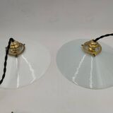 2 opaline pendant lights