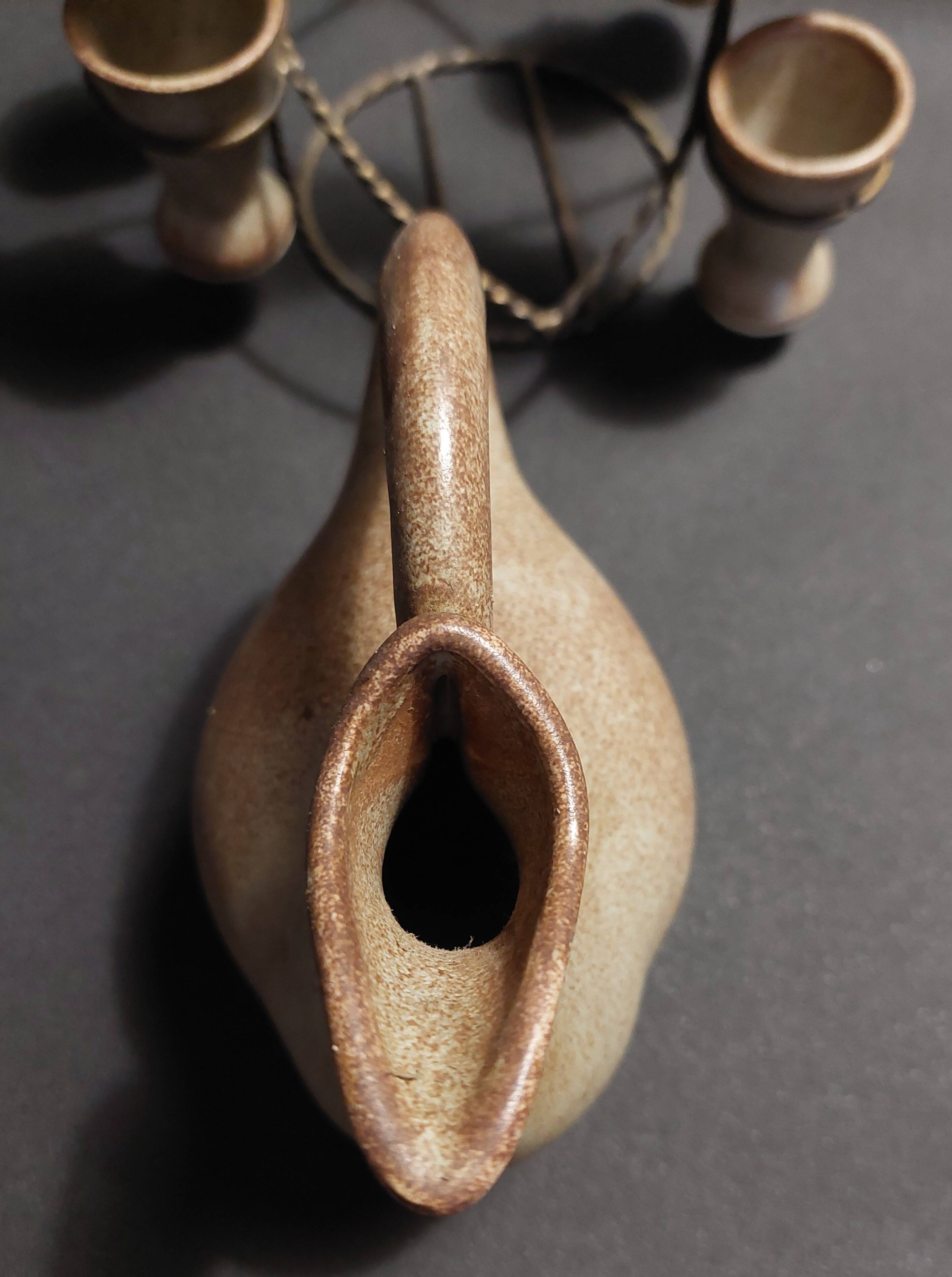 Ceramic liqueur service signed Vallauris