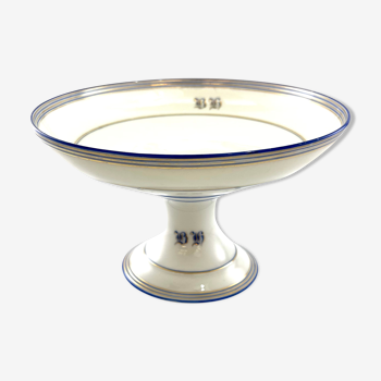 Cut on white stand monogrammed in faience 21,5cm