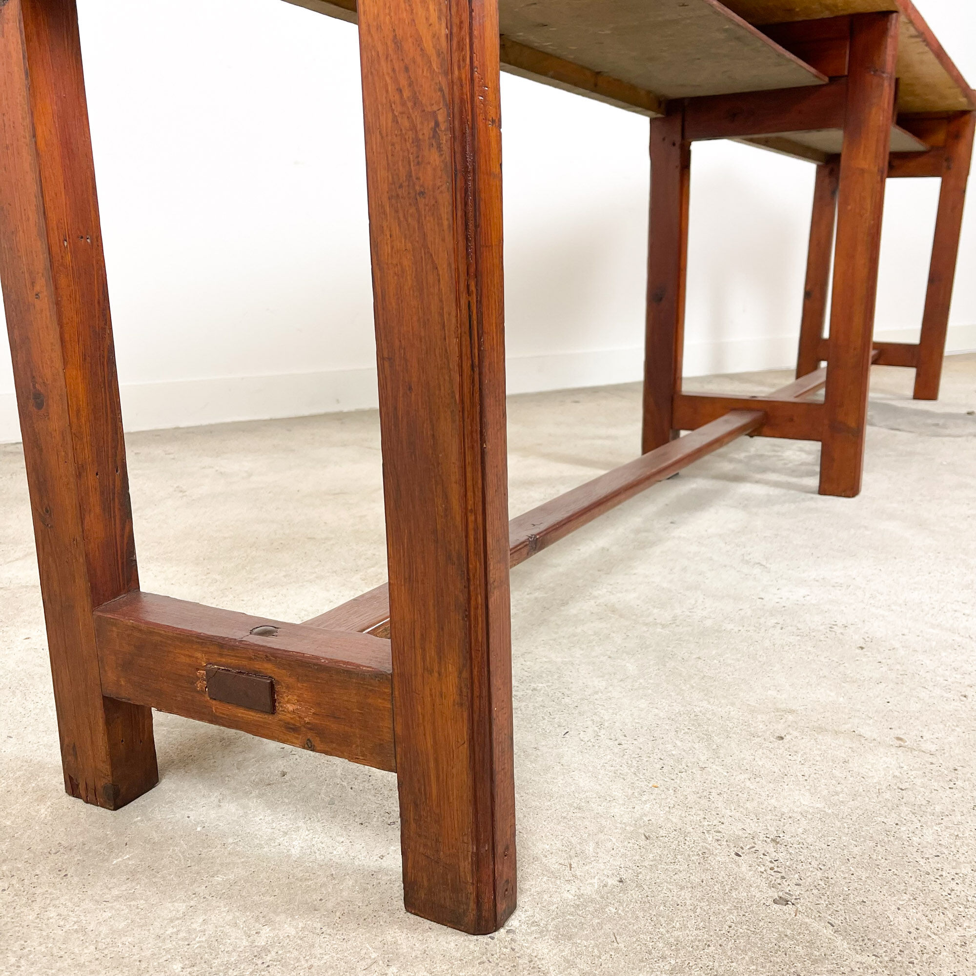 Large industrial wooden console table