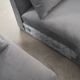 Canapé d'angle en velours argenté, design scandinave, années 00