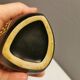 Sculptural black vase with yellow pattern from Hedebo Keramik Denmark 1950-1960s.