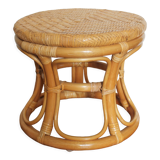 Low rattan stool and vintage canning